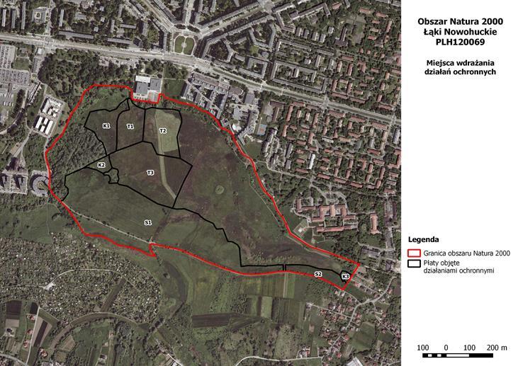 Lokalizacja obszarów wdrażania działań ochronnych PLH120079 Skawiński obszar łąkowy Powierzchnia 44.