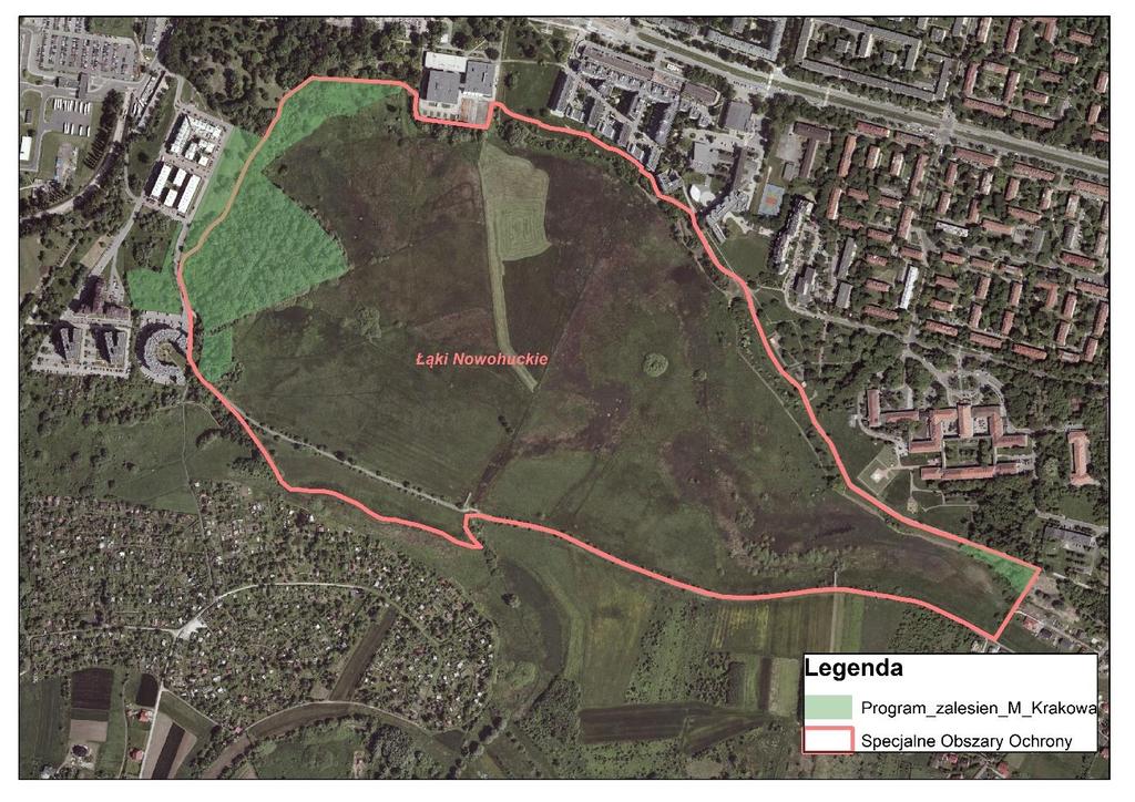 Mapa zasięgu Obszaru PLH120069 Łąki Nowohuckie Mapa gruntów