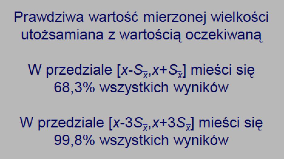 standardowe wielkości średniej (wyniku) oznaczane