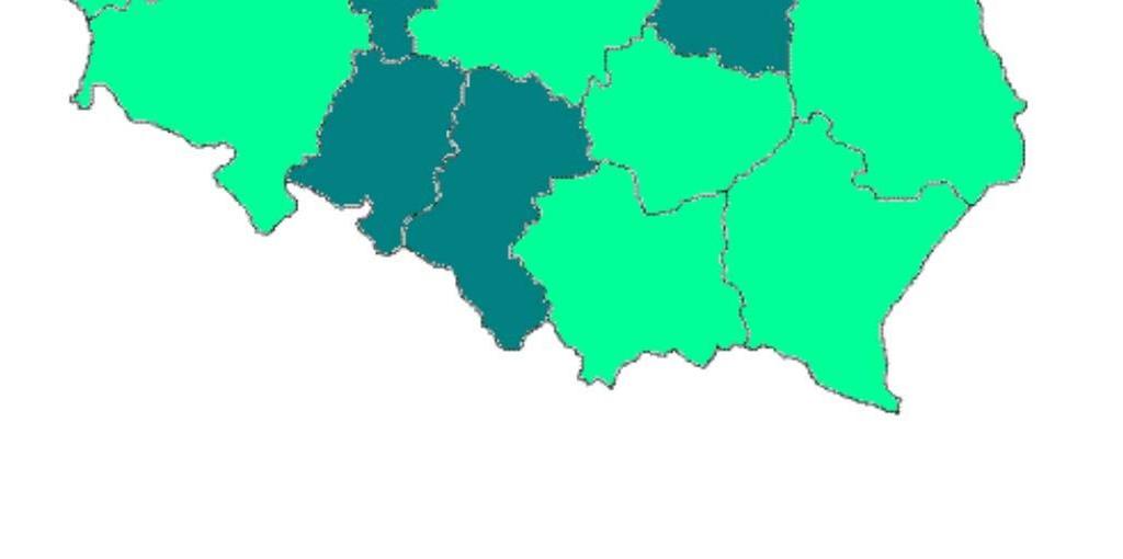 podkarpackie 10 województw( YEI): dolnośląskie, kujawsko pomorskie, lubelskie, lubuskie, łódzkie, małopolskie, podkarpackie,