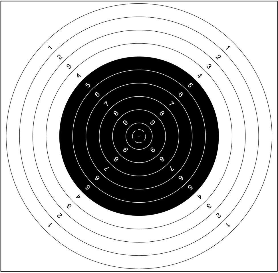 Geometryczna definicja prawdopodobieństwa W doświadczeniu polegającym na strzelaniu karabinem do tarczy z odległości 300 metrów.