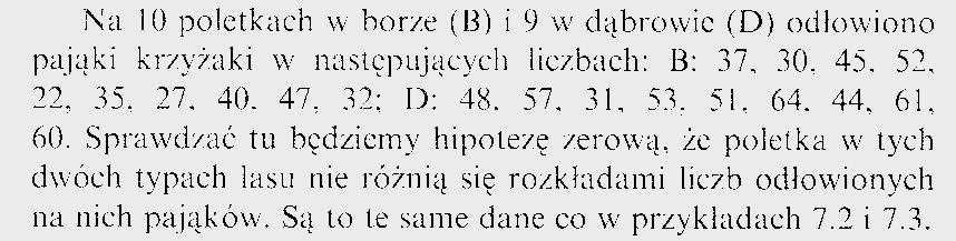 Niemarametryczne odpowiedniki dla dwóch próbek niezależnych: a) test serii Walda-