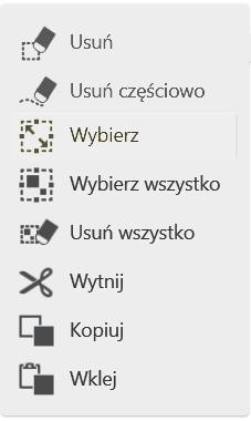 2. Używanie tablicy interaktywnej 3. Dotknij zaznaczony obszar dolną końcówką pisaka lub dotknij ikonę wyboru/ usuwania końcówką pióra, a następnie dotknij [Delete](Usuń).
