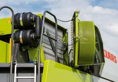 TUCANO pracuje z wysokowydajnym układem chłodzenia wspólnym dla silnika, hydrauliki i klimatyzacji. Powiększenie kosza chłodnicy podniosło także wydajność chłodzenia.