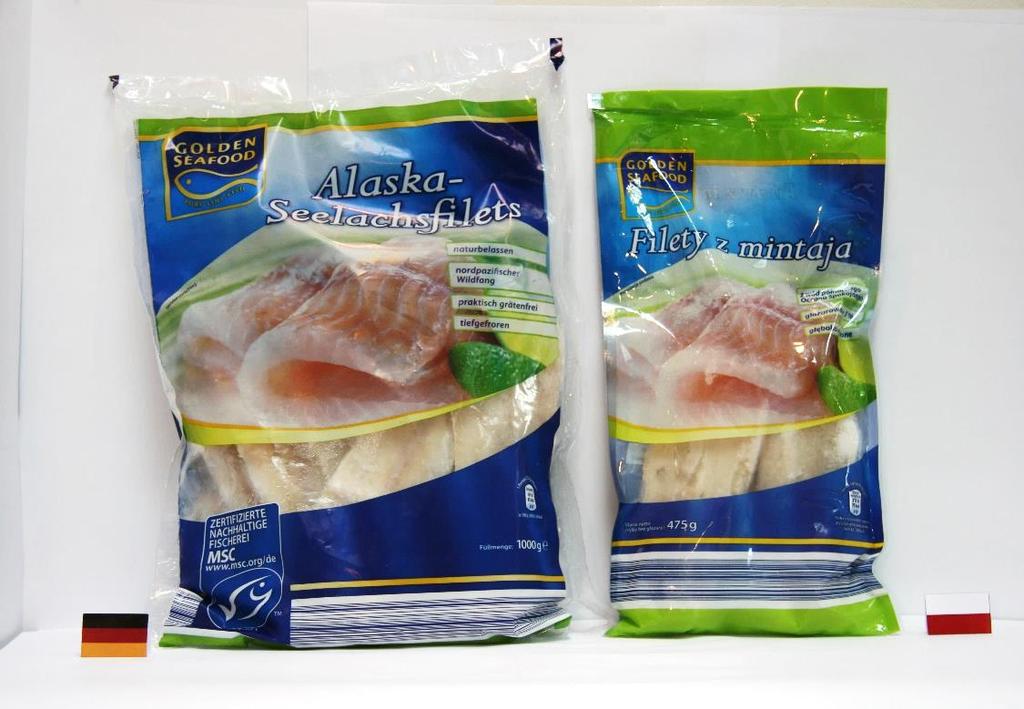 Filety z mintaja (ALDI) Oznakowa: inna wartość odżywcza (więcej kalorii, białka, tłuszczu i soli podano w tabeli wartości odżywczej polskiego produktu), w polskim produkcie jest informacja o 5%