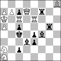 W ostatniej, czwartej, części po obu obronach mamy grę wariantową. 1.Hh5? A ~2.Hd5+ c:d5# 1...Wg5! a/w:d3! b 1.Hg5? ~ B 2.Hd5+ c:d5# 1...W:g5 a 2.G:c5+ W:c5# 1...W:d3! b 1.Hf5?