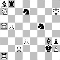 13.Wb8! (13.Wc1? Gc2! +) 13...W:b8 pat. 5 wyróżnienie honorowe nr 674 - Paweł ARESTOW & Anatolij SKRIPNIK (Rosja) Końcowa pozycja zugzwangu po 8 K:b3 prawdopodobnie "wyłowiona" z bazy danych.
