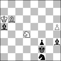 Wc8+ -+.) 8 Kg3 9.W:h3+! K:h3 10.c7! (10.Gf5+? S:f5 11.c7 Wb7 -+.) 10 We8 (10 Wc8 11.Gf5+! S:f5 pat.) 11.c8H+! (11.Gf5+? S:f5 12.c8H We7+! 13.Kg8 Wg7+ 14.Kf8 Sd7+ 15.Ke8 Sd6+ -+.) 11 W:c8 12.Gf5+! S:f5 pat. Pochwała ex aequo nr 615 Martin MINSKI (Niemcy)) Krótka elegancka gra zakończona patem.