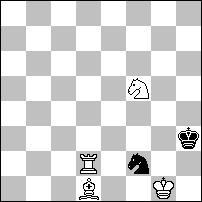 synteza tematów Salazar, Bikos, Zagorujko 3 x 2 w 4 fazach oraz paradoksu Dombrowskisa. 1...e:f5 2.W4d5# A 1...c6 2.Wc4# B 1.W:e6? C ~ 2.Wd5# 1...K:d4 2.Hf2# D 1...e:d4 a 2.H:e7# E 1...c6! 1.Hh1? ~ 2.Hc6# 1.
