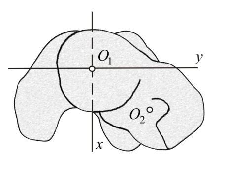 condyles of the lower joint; the x -axis is perpendicular to the yz1-plane.