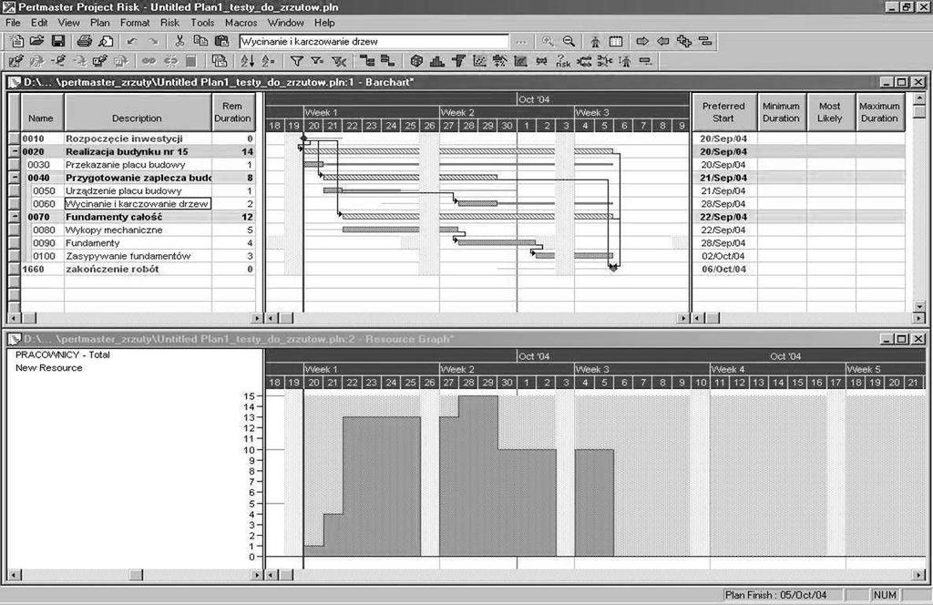 RYSUNEK 3. Okno programu po wprowadzeniu zmian w realizacji projektu FIGURE 3. The program window after introduction of changes in realization of project RYSUNEK 4.