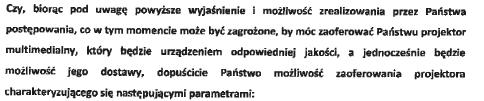 charakteryzującego się minimalnymi parametrami