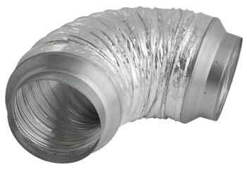 Tłumiki akustyczne elastyczne TLE Elastyczny tłumik akustyczny TLE wykonany jest z perforowanego przewodu. Zastosowana izolacja ma grubość 25 mm i osłonięta jest płaszczem aluminiowo-poliestrowym.