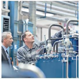 Bosch Rexroth oferuje wszystkie elementy systemowe niezbędne do spełnienia przez obracarkę hydrauliczną wymagań producenta turbiny, czyli silnik hydrauliczny, blok sterowniczy oraz siłownik