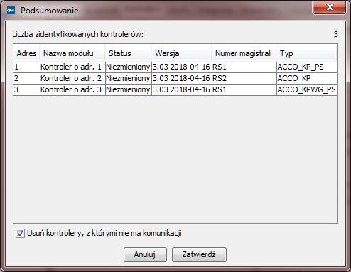 20 ACCO Soft SATEL 8. Kliknij na przycisk Zatwierdź. 9. Wyświetlone zostanie okno z pytaniem, czy zapisać konfigurację. Kliknij Tak. 4.