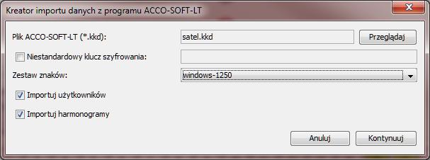 SATEL ACCO Soft 51 Walidacja kliknij, żeby sprawdzić poprawność danych w importowanym pliku. Po sprawdzeniu wyświetli się komunikat informujący o wynikach walidacji.