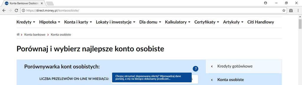 Moduł 2: Bank przez Internet Porównywarka kont na direct. money.