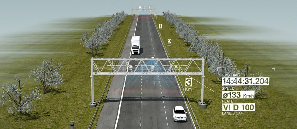 6 KONTROLA PRĘDKOŚCI ŚREDNIEJ KONTROLA PRĘDKOŚCI ŚREDNIEJ ZWIĘKSZA BEZPIECZEŃSTWO RUCHU DROGOWEGO Zadanie Długie proste lub tunele często zachęcają kierowców do jazdy z wysoką prędkością średnią.