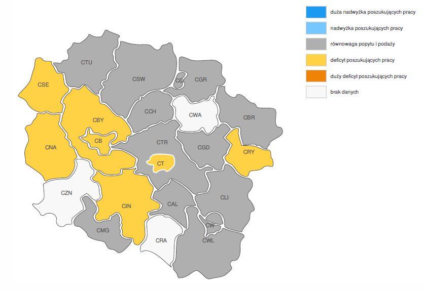 Głównym efektem badania są informacje o grupach zawodów, dla których prognozuje się deficyt, równowagę lub nadwyżkę osób poszukujących pracy.