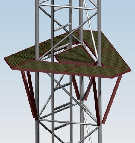 robocza 50 cm Lekka konstrukcja kompozytowa, perforowana podłoga Dla masztów serii M1000 Material: AW6063T6 & Podłoga