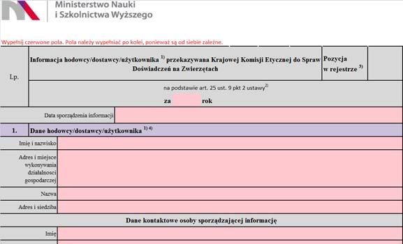 Informacja dostawcy dla KKE załącznik nr 5 Załącznik nr 5