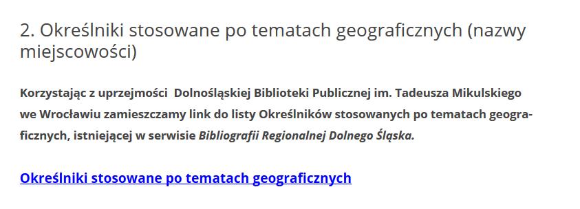 Koszykowa dla Bibliotekarza Mazowiecki Bibliograf Określniki po tematach geograficznych Link do