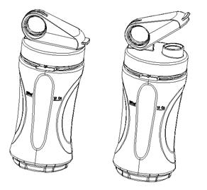 8. The usage of non drip spout:put the juice into the bottle, screw the lid into the jar and push down the upper cover. Drink method: Push the upper cover upwards and drink directly. GRINDER USE 1.