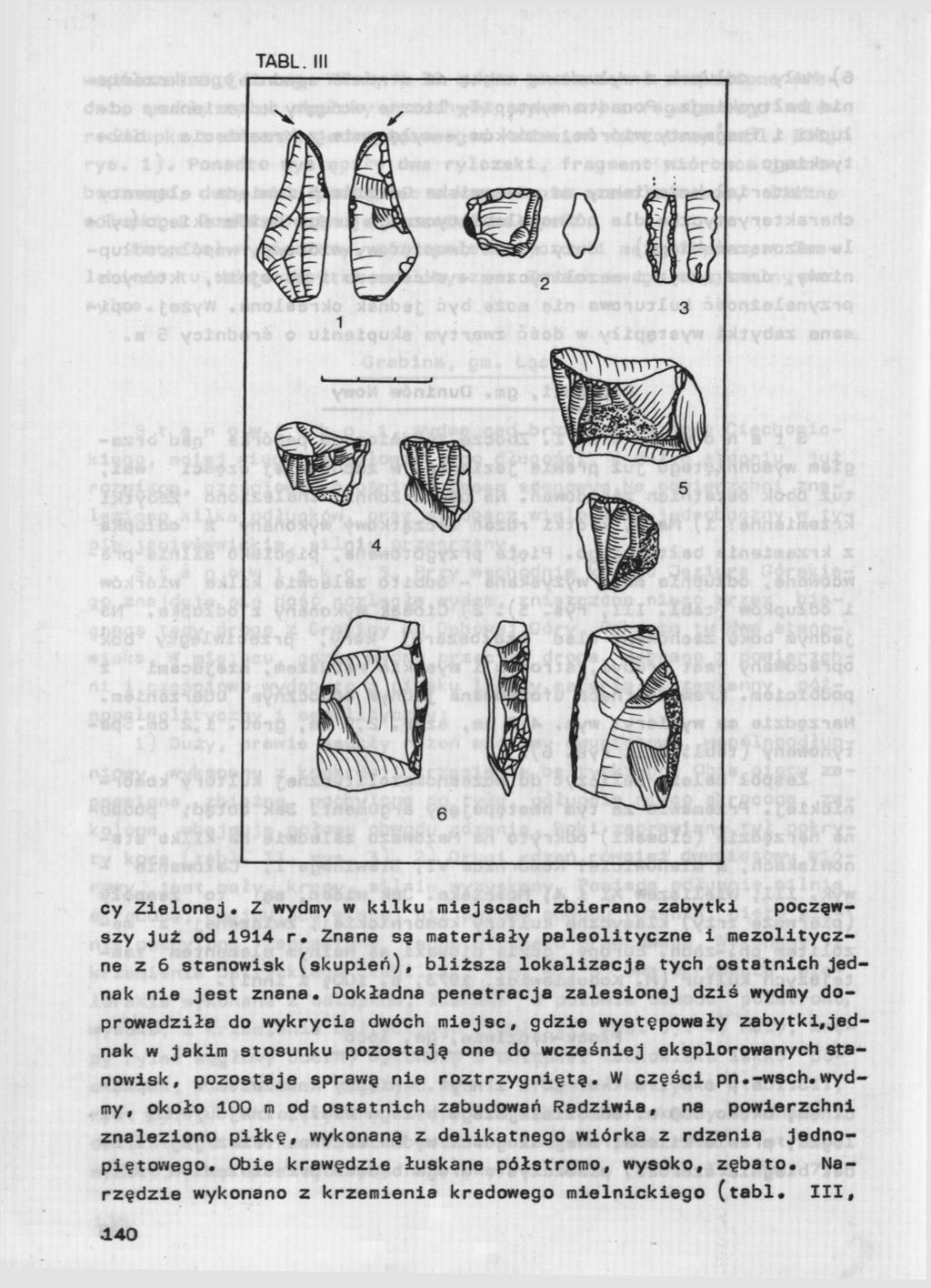 TABL. III cy Zielonej. Z wydmy w kilku miejscach zbierano zabytki począwszy już od 1914 r.