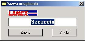 6.1.1 Nazwa urządzenia Po naciśnięciu przycisku Nazwa urządzenia otwierane jest okno w którym możliwe jest wpisanie jego nazwy.