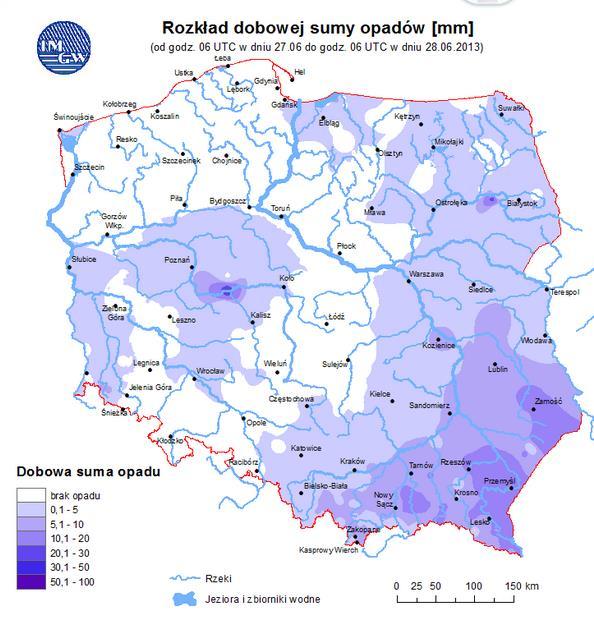 opadów OSTRZEŻENIA