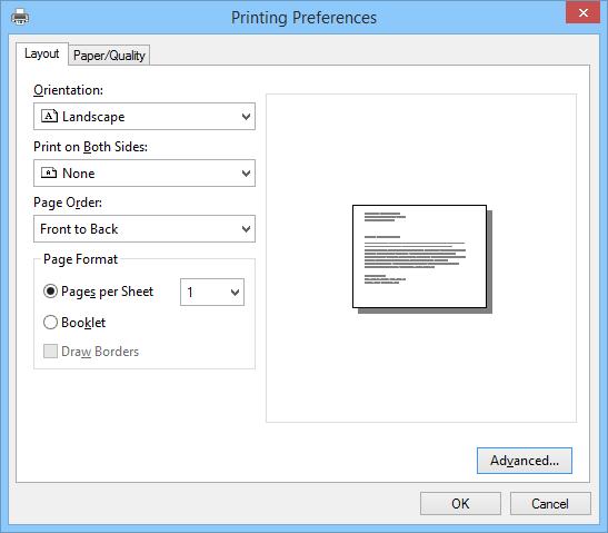 Drukowanie Drukowanie z użyciem sterownika drukarki PostScript Drukowanie z użyciem sterownika drukarki PostScript system Windows 1. Załaduj papier do drukarki. 2.