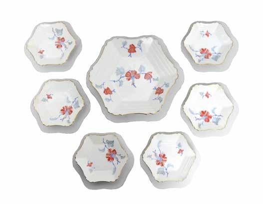 167 Zestaw do konfitur Volkstedt, po 1930 r. porcelana; śred.