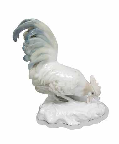 205 Figura koguta Turyngia, ok. 1900 r. porcelana, malatury podszkliwne; wys.