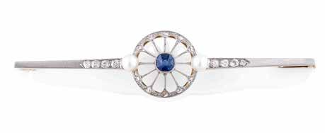 0,50 ct, 2 perełki, 8 diamentów w szlifach 16/16 i 8/8, łącznie ok.