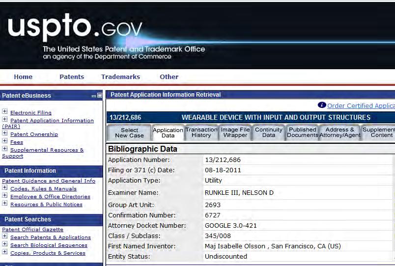 Rejestry patentowy online USPTO Public