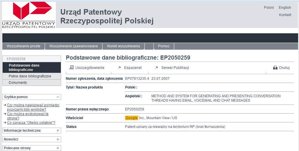 Rejestry patentowy online - Register Plus