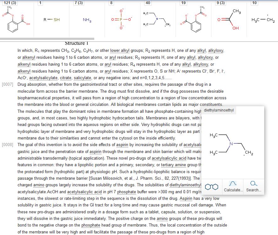 Chemicalize.org Możliwość przeglądania pełnych tekstów z wykorzystaniem Chemicalize.