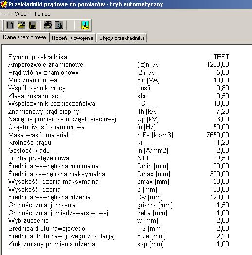 Rys.5. Ekran danych i wyników obliczeń uzwojeń Rys.6. Ekran wyników obliczeń konstrukcyjnych Rys.7.