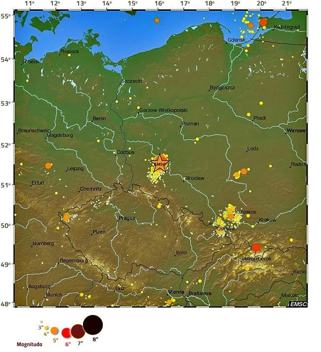 DATA ZASIĘG MAGNITUDA STRATY 31.01.1259 05.04.1443 03.12.1786 Na południe od Krakowa Przedgórze Sudeckie Na południe od Krakowa 4,8 6,0 5,6 Niszczące trzęsienie zanotowane w Środkowej Europie.