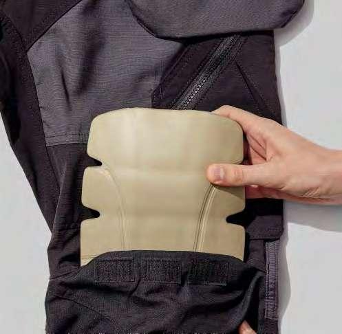Inteligentna funkcjonalność spodni I KneeGuard Pro INTELIGENTNA FUNKCJONALNOŚĆ SPODNI KNEEGUARD PRO Nakolanniki należy zmienić na nowe, gdy...... nie odzyskują kształtu po wywarciu na nie nacisku.
