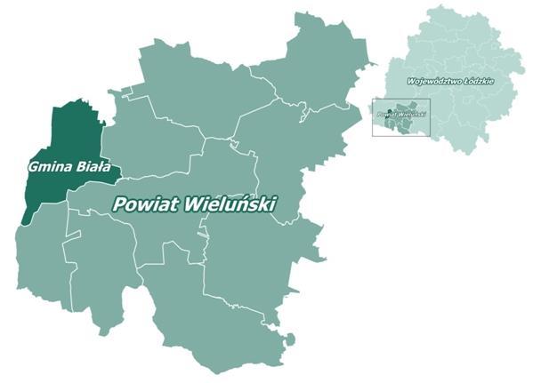 - 80 km od Częstochowy, - 100 km od Łodzi, - 100 km od Opola, - 110 km od Wrocławia. Miejscowościami najsilniej zainwestowanymi są miejscowości Biała Parcela oraz Biała Rządowa.