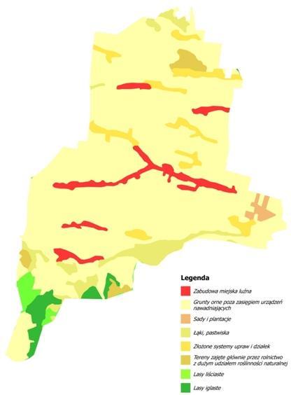 Rysunek 4. Mapa pokrycia terenu Gminy Biała Źródło: opracowanie własne na podstawie danych z projektu Corine Land Cover 2012 w Polsce 4.