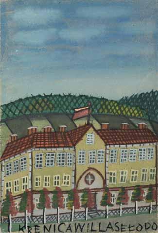 15 Krynica akwarela, gwasz, papier, 21 x 14 cm u dołu