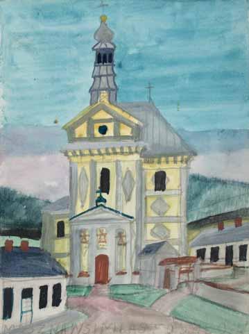 Wojnarów zakup od artysty 33 Muszyna akwarela, gwasz, papier, 21 x 15 cm na odwrocie dwie
