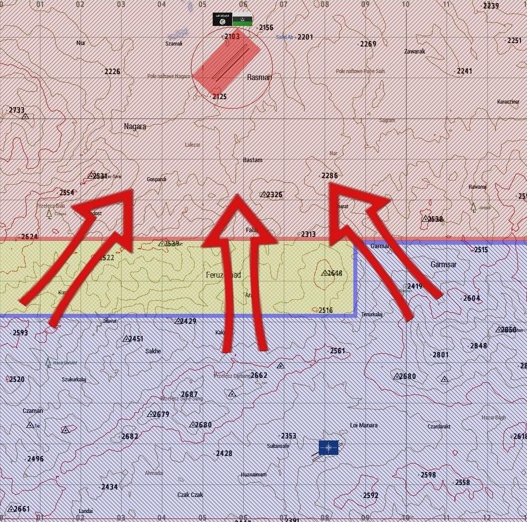 MAPA: Strefa niebieska - bezpieczna Strefa żółta -