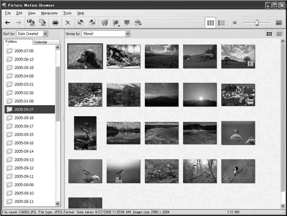 Korzystanie z programu Picture Motion Browser Uwaga Picture Motion Browser jest niezgodny z komputerami Macintosh.