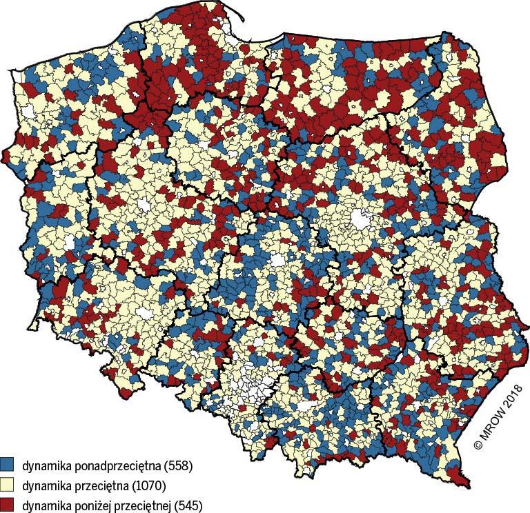III.5. Lokalne finanse publiczne a III MROW uznano, że dynamika zmian mieści się w zakresie przeciętnym.