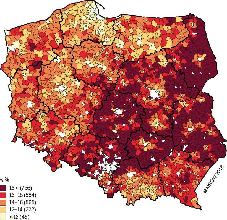 Rozdział III. Składowe rozwoju społeczno-gospodarczego poziom i dynamika zmian Rysunek III.42.