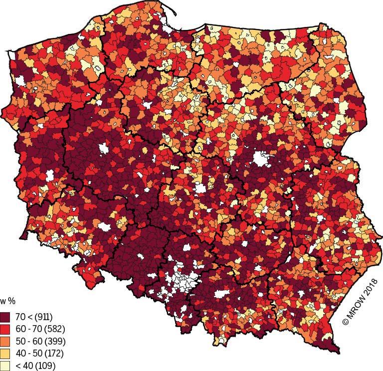 Rozdział III. Składowe rozwoju społeczno-gospodarczego poziom i dynamika zmian Rysunek III.58.
