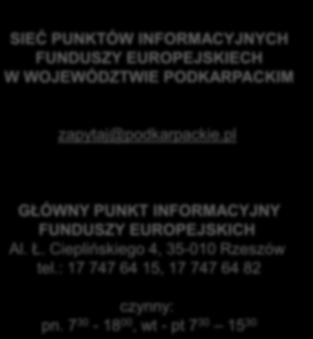 html SIEĆ PUNKTÓW INFORMACYJNYCH FUNDUSZY EUROPEJSKIECH W WOJEWÓDZTWIE PODKARPACKIM